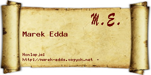 Marek Edda névjegykártya